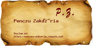 Penczu Zakária névjegykártya